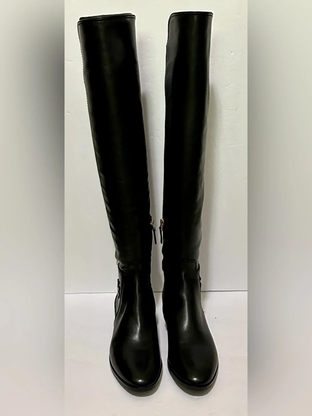 Tory Burch Wyatt black leather over-the-knee boots NWOB